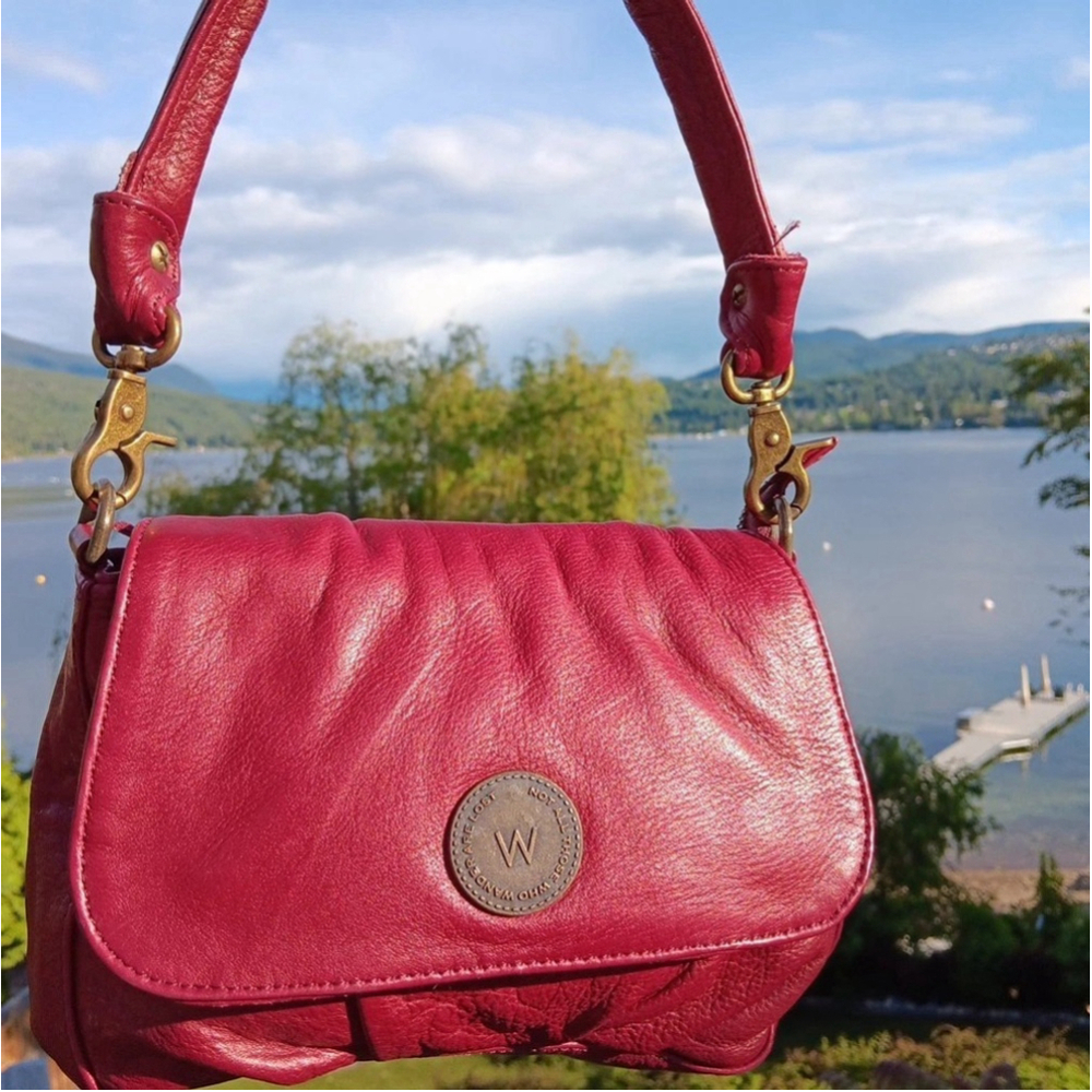 Wanderers Travel Co. Handbag Deep Red Top Handle W/ Coin Purse SOFT Leather PK